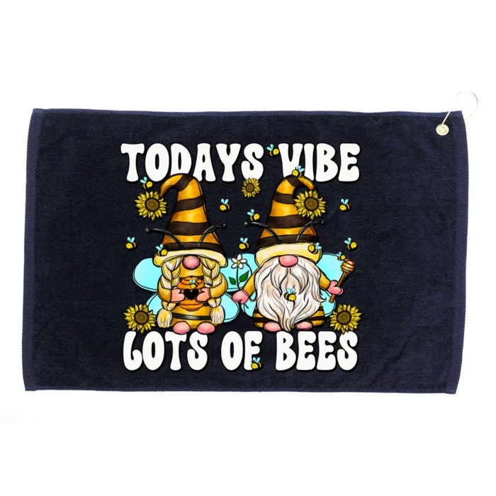 Funny Beekeeper Grandma And Grandpa For Summer Bee Gnome Gift Grommeted Golf Towel