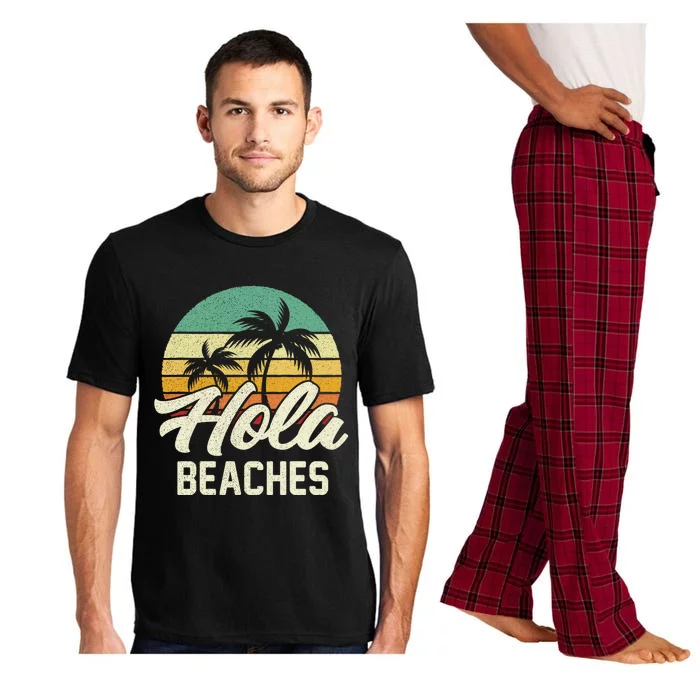 Funny Beach Gift Hola Beaches Summer Trip Family Vacation Great Gift Pajama Set