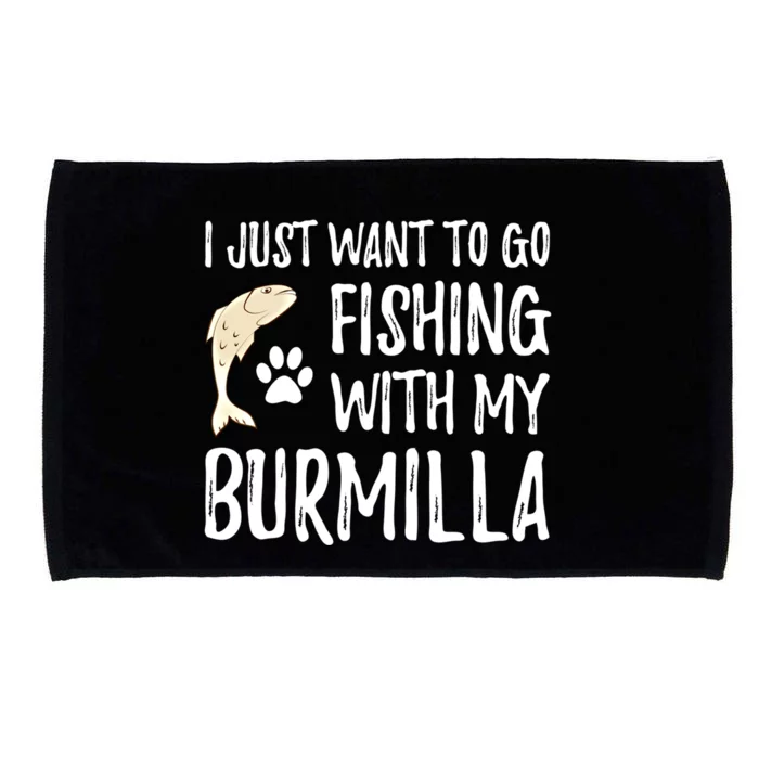 Fishing Burmilla Gift For Boating Cat Mom Or Cat Dad Gift Microfiber Hand Towel