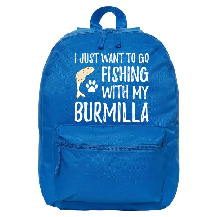 Fishing Burmilla Gift For Boating Cat Mom Or Cat Dad Gift 16 in Basic Backpack