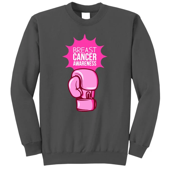 Funny Boxing Glove Breast Cancer Awareness Gift Tall Sweatshirt