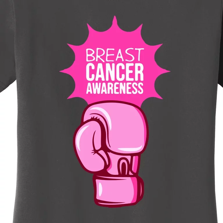 Funny Boxing Glove Breast Cancer Awareness Gift Women's T-Shirt