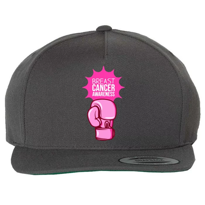 Funny Boxing Glove Breast Cancer Awareness Gift Wool Snapback Cap