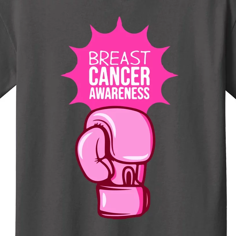 Funny Boxing Glove Breast Cancer Awareness Gift Kids T-Shirt