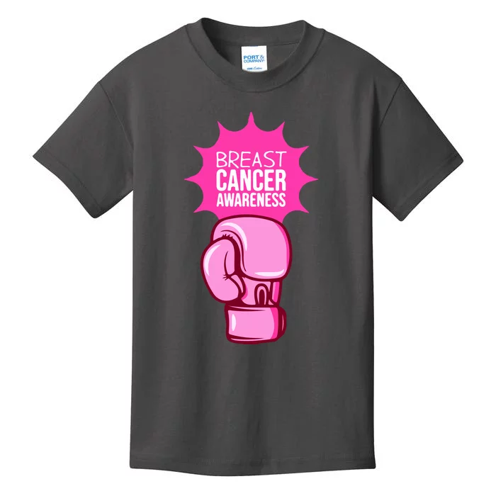 Funny Boxing Glove Breast Cancer Awareness Gift Kids T-Shirt