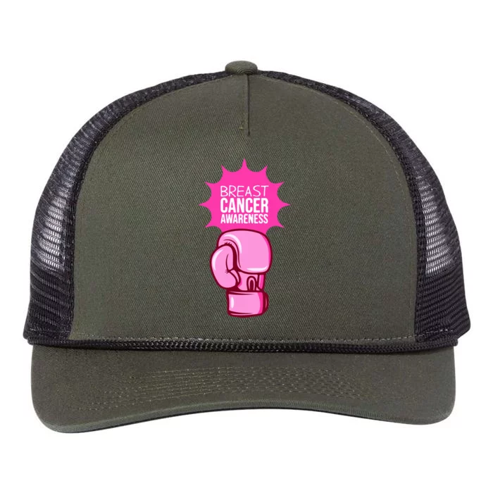 Funny Boxing Glove Breast Cancer Awareness Gift Retro Rope Trucker Hat Cap