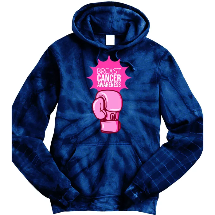 Funny Boxing Glove Breast Cancer Awareness Gift Tie Dye Hoodie