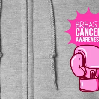 Funny Boxing Glove Breast Cancer Awareness Gift Full Zip Hoodie