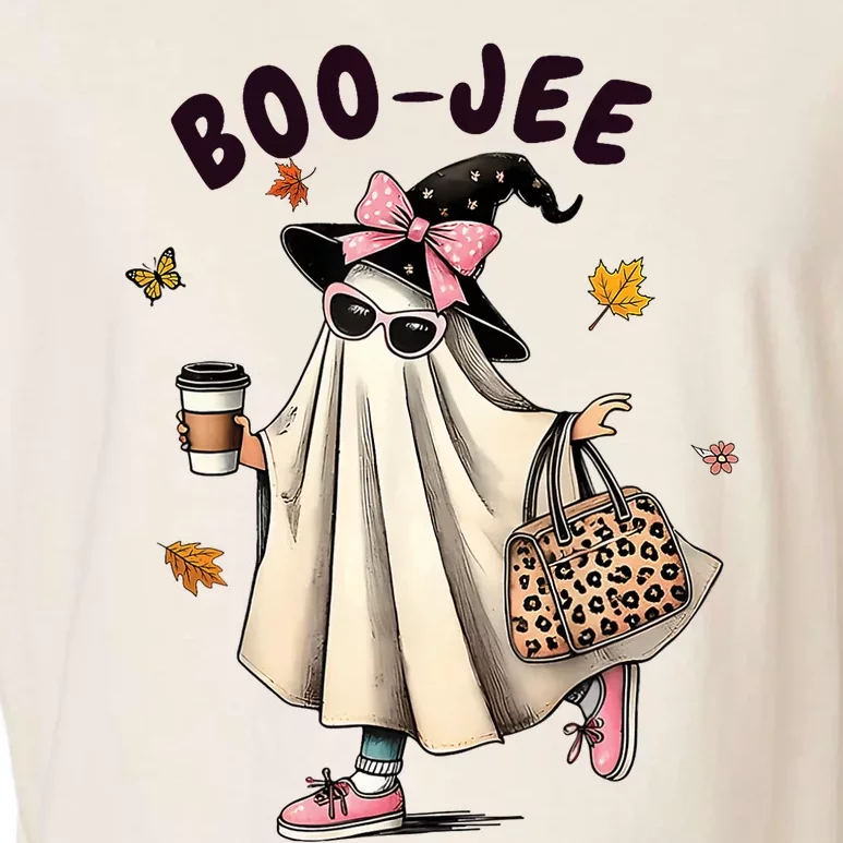 Funny Boojee Ghost Halloween Boo Jee Ghost Spooky Season Garment-Dyed Women's Muscle Tee