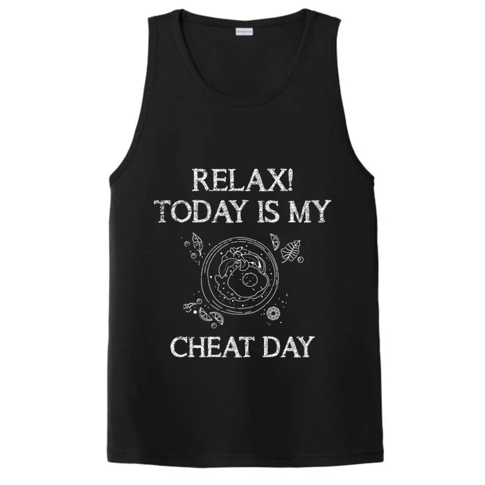 Funny Bodybuilder Gift Fast Food Carbs Cheat Day Gift Performance Tank