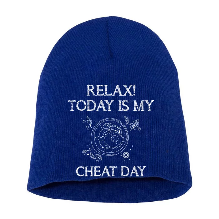 Funny Bodybuilder Gift Fast Food Carbs Cheat Day Gift Short Acrylic Beanie