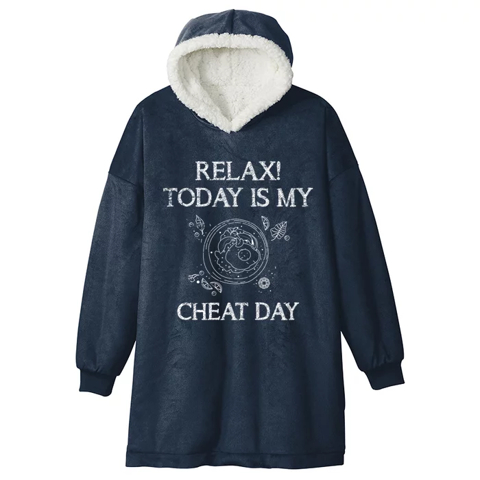 Funny Bodybuilder Gift Fast Food Carbs Cheat Day Gift Hooded Wearable Blanket