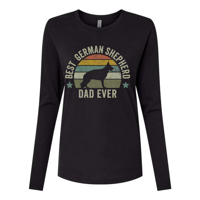 Funny Best German Shepherd Dad Dog Fathers Day Doggy Womens Cotton Relaxed Long Sleeve T-Shirt