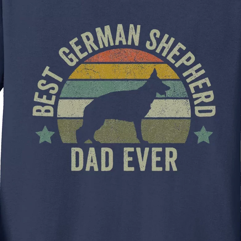 Funny Best German Shepherd Dad Dog Fathers Day Doggy Kids Long Sleeve Shirt