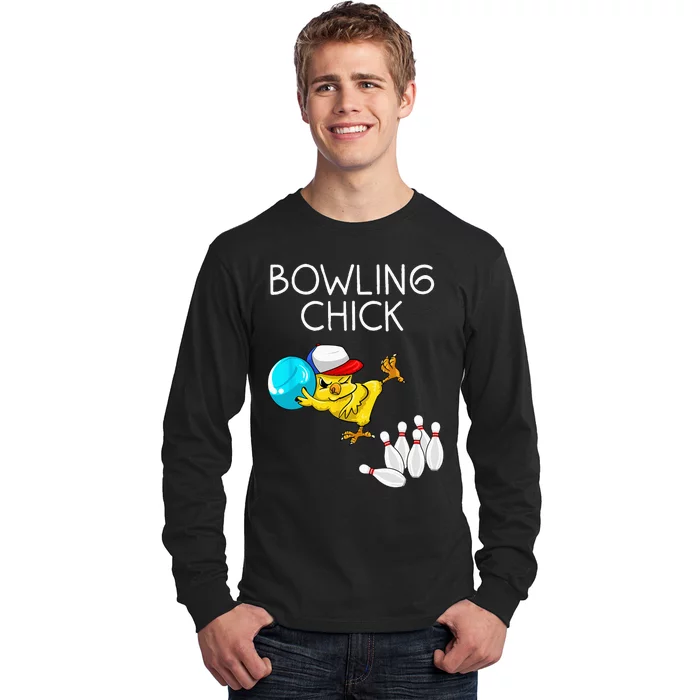 Funny Bowling Gift Women Cute Bowling Chick Sports Athlete Long Sleeve Shirt