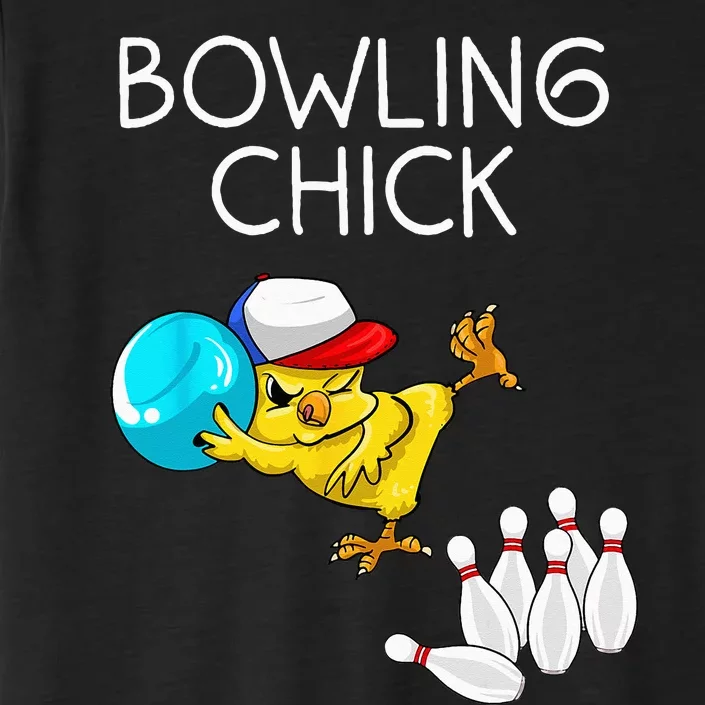 Funny Bowling Gift Women Cute Bowling Chick Sports Athlete ChromaSoft Performance T-Shirt