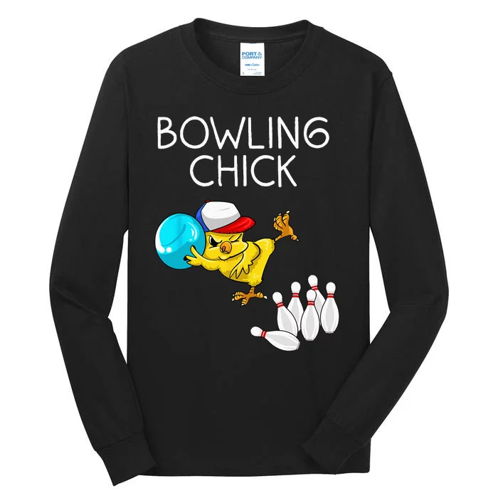 Funny Bowling Gift Women Cute Bowling Chick Sports Athlete Tall Long Sleeve T-Shirt