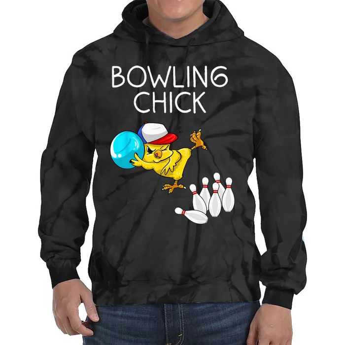 Funny Bowling Gift Women Cute Bowling Chick Sports Athlete Tie Dye Hoodie