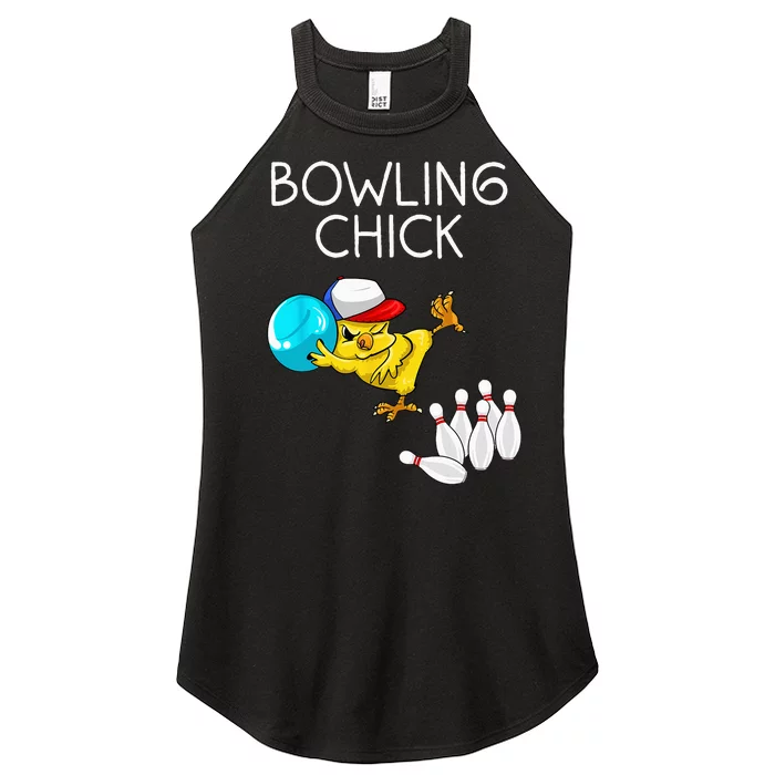 Funny Bowling Gift Women Cute Bowling Chick Sports Athlete Women’s Perfect Tri Rocker Tank