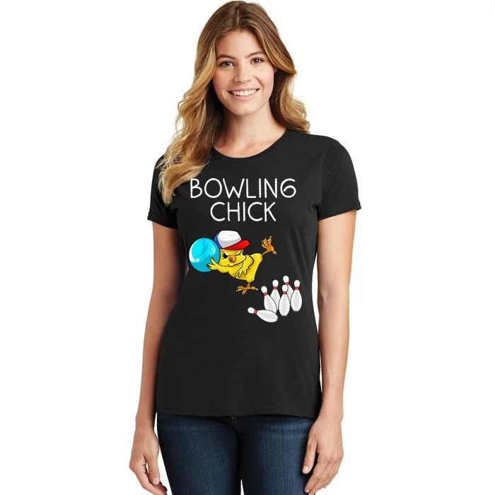 Funny Bowling Gift Women Cute Bowling Chick Sports Athlete Women's T-Shirt