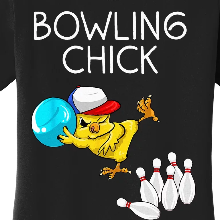 Funny Bowling Gift Women Cute Bowling Chick Sports Athlete Women's T-Shirt