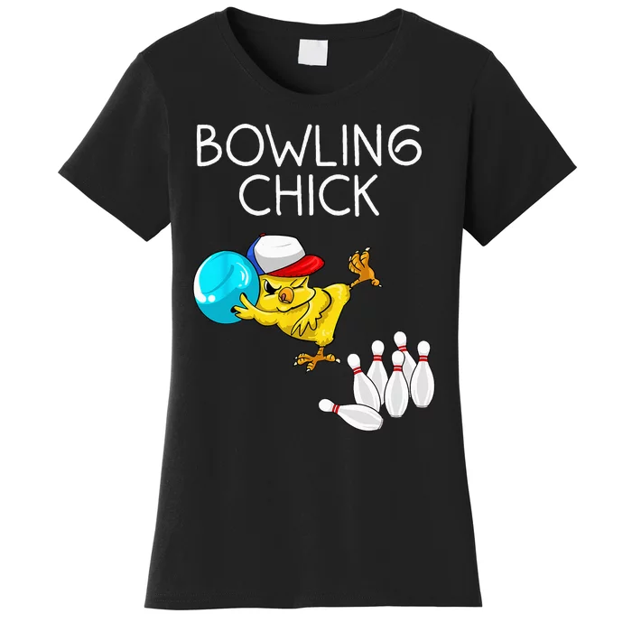 Funny Bowling Gift Women Cute Bowling Chick Sports Athlete Women's T-Shirt