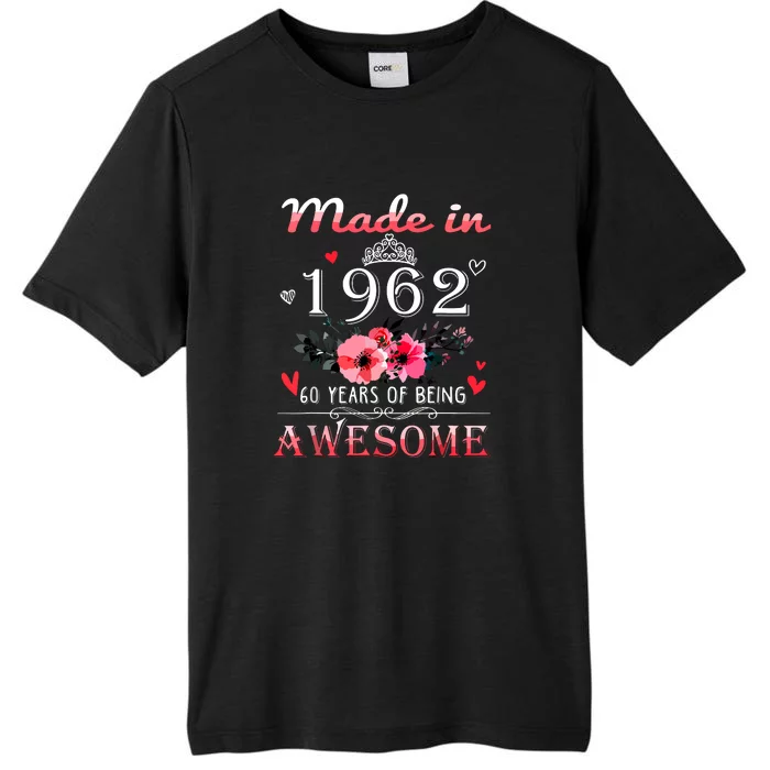 Funny Birthday Gifts Made In 1962 Floral 60th Birthday ChromaSoft Performance T-Shirt