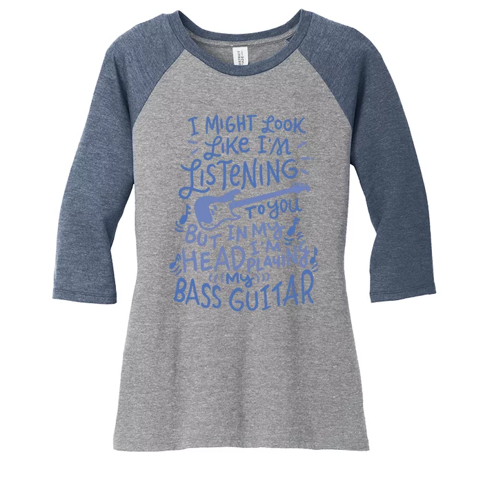 Funny Bass Guitar Player Music Lover Bassist Women's Tri-Blend 3/4-Sleeve Raglan Shirt