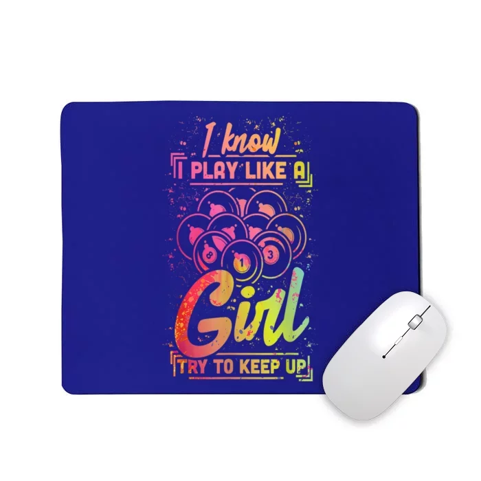 Funny Billiards Gift Team Play Like A Girl Gift Ideas For Fan Mousepad