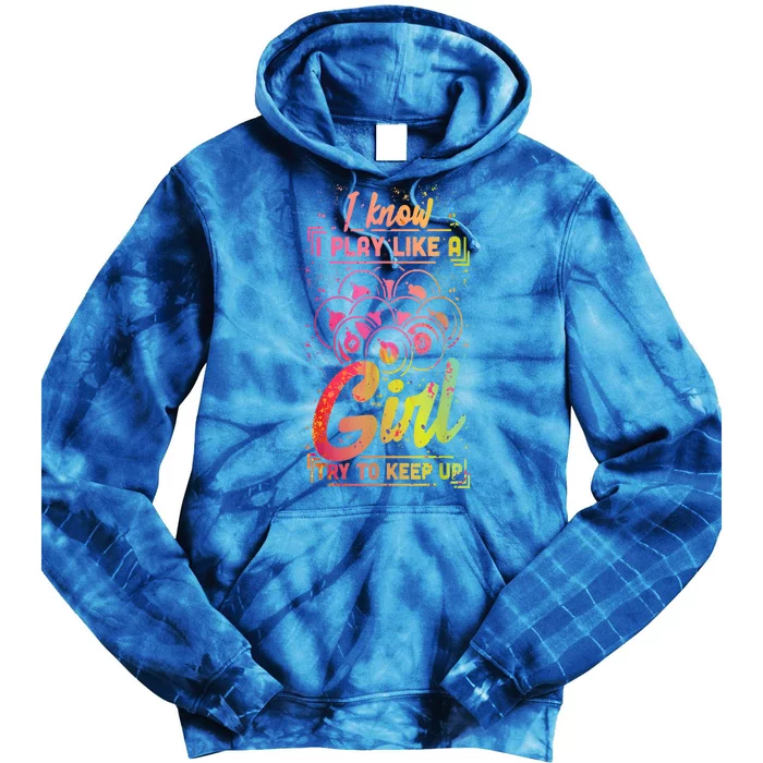 Funny Billiards Gift Team Play Like A Girl Gift Ideas For Fan Tie Dye Hoodie