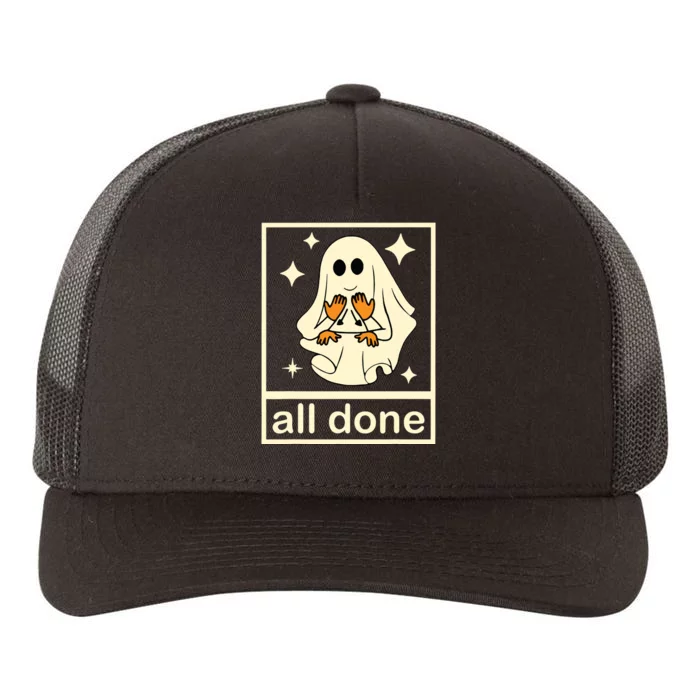 Funny Boojee Ghost All Done Slp Speech Therapy Halloween Yupoong Adult 5-Panel Trucker Hat