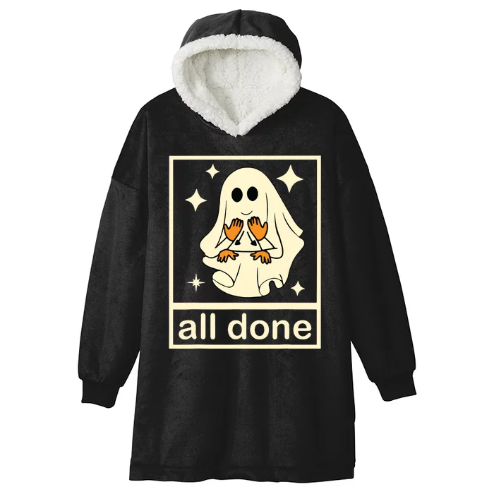 Funny Boojee Ghost All Done Slp Speech Therapy Halloween Hooded Wearable Blanket