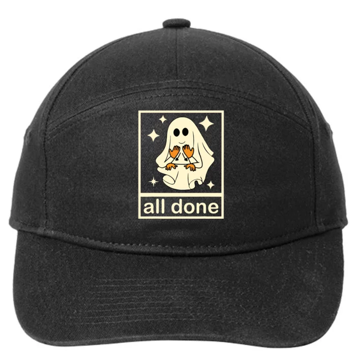 Funny Boojee Ghost All Done Slp Speech Therapy Halloween 7-Panel Snapback Hat