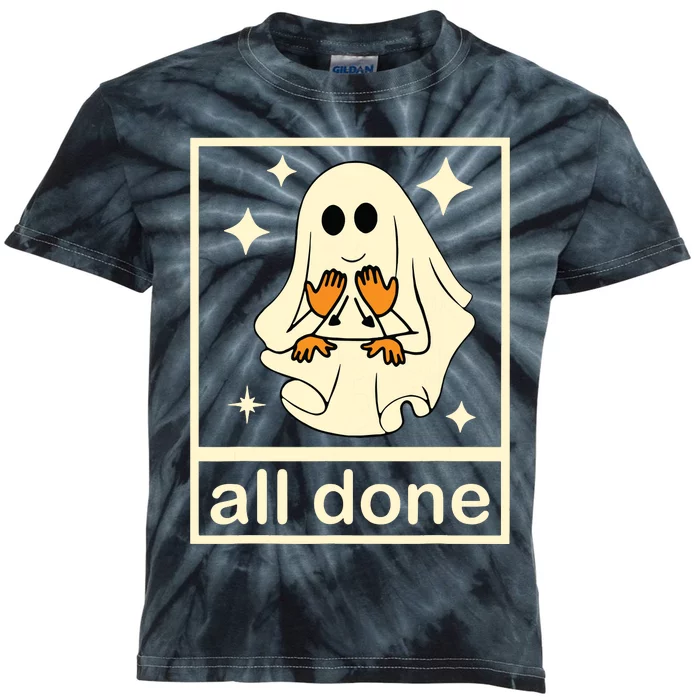 Funny Boojee Ghost All Done Slp Speech Therapy Halloween Kids Tie-Dye T-Shirt