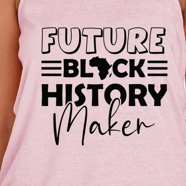 Future Black History Maker Proud African American Afro Girl Women's Knotted Racerback Tank