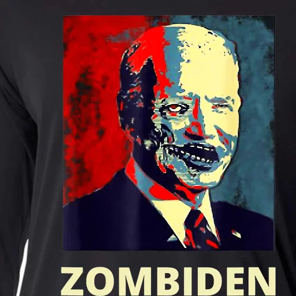 Funny Biden Halloween Zombie Zombiden President Cooling Performance Long Sleeve Crew