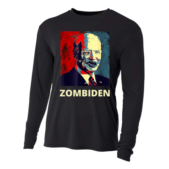 Funny Biden Halloween Zombie Zombiden President Cooling Performance Long Sleeve Crew