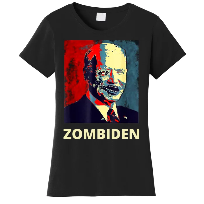 Funny Biden Halloween Zombie Zombiden President Women's T-Shirt