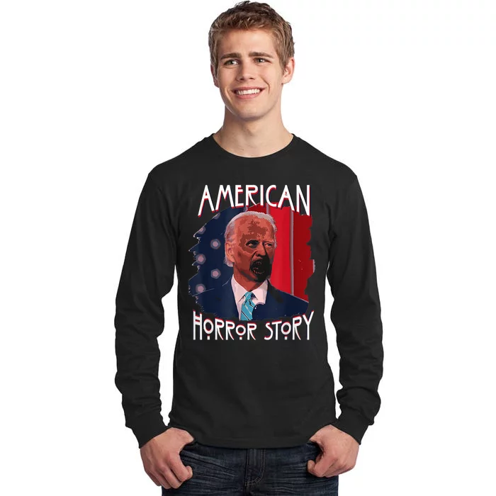 Funny Biden Horror American Ghost Story Halloween Tall Long Sleeve T-Shirt