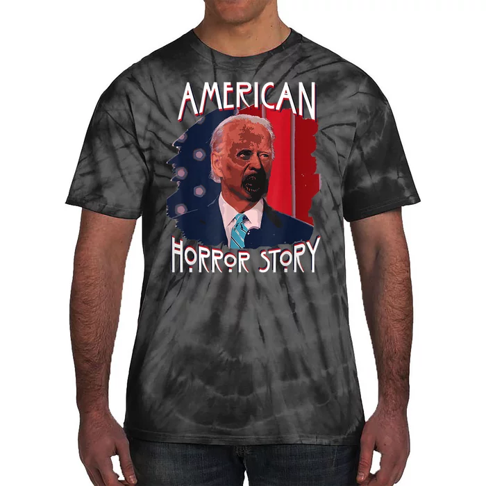 Funny Biden Horror American Ghost Story Halloween Tie-Dye T-Shirt