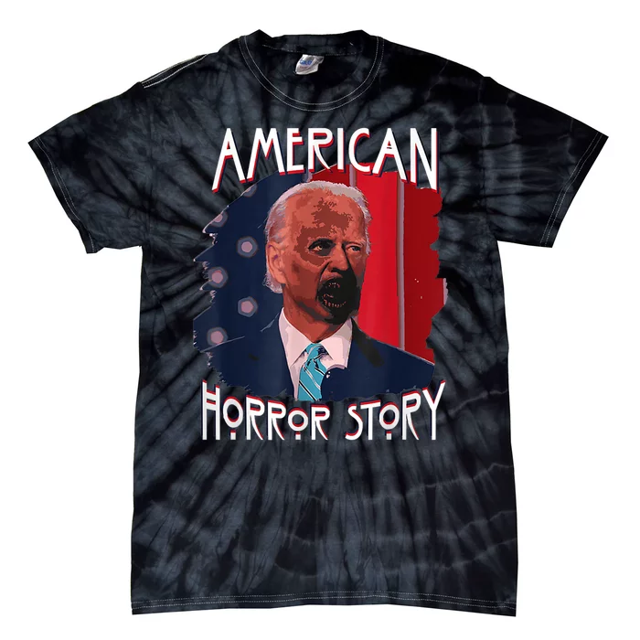 Funny Biden Horror American Ghost Story Halloween Tie-Dye T-Shirt