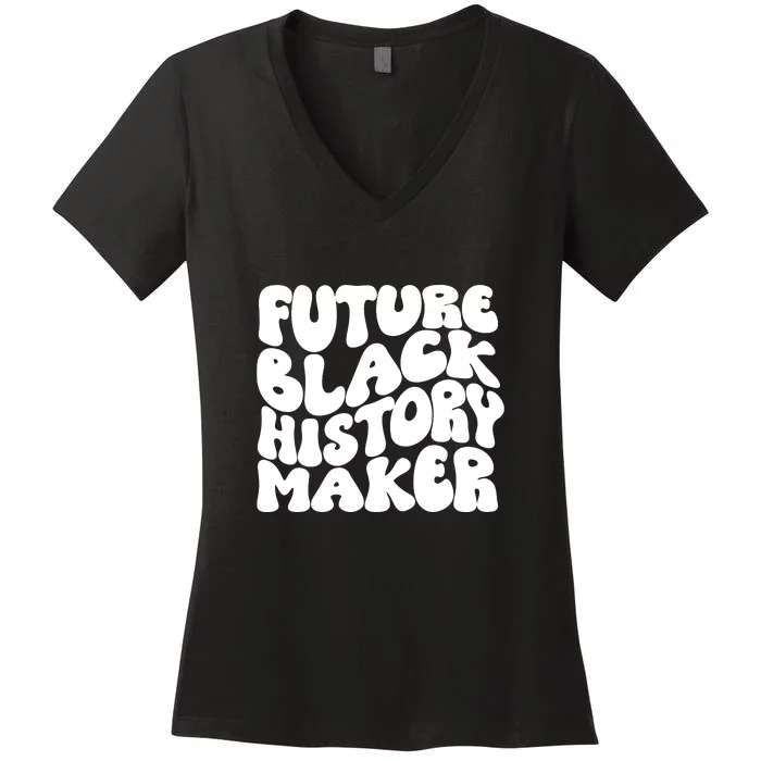 Future Black History Maker Proud African American Afro Girl Women's V-Neck T-Shirt