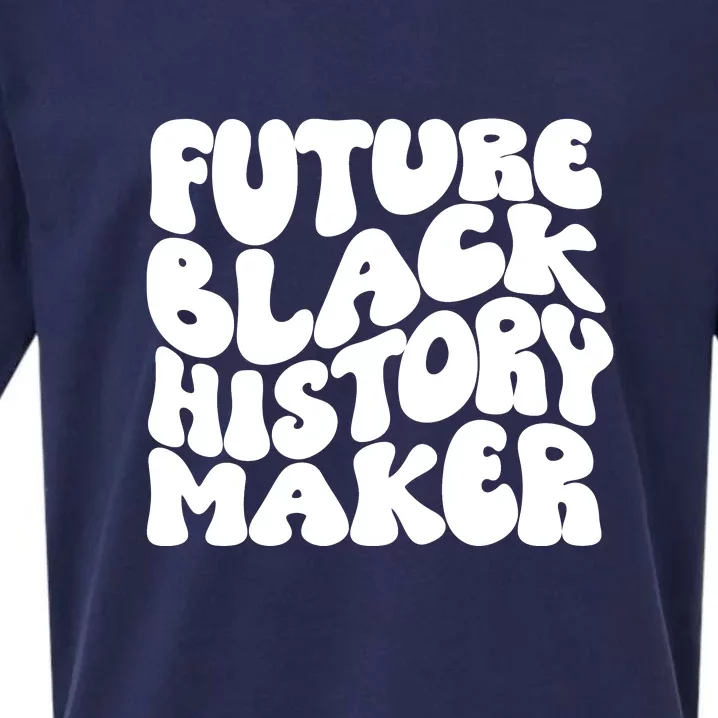 Future Black History Maker Proud African American Afro Girl Sueded Cloud Jersey T-Shirt