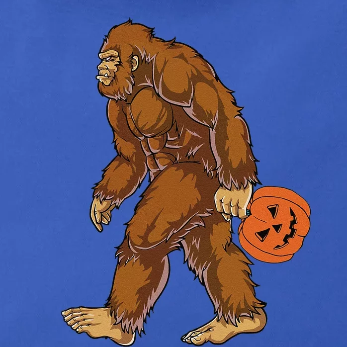 Funny Bigfoot Halloween Carrying A Pumpkin Costume Horror Zip Tote Bag