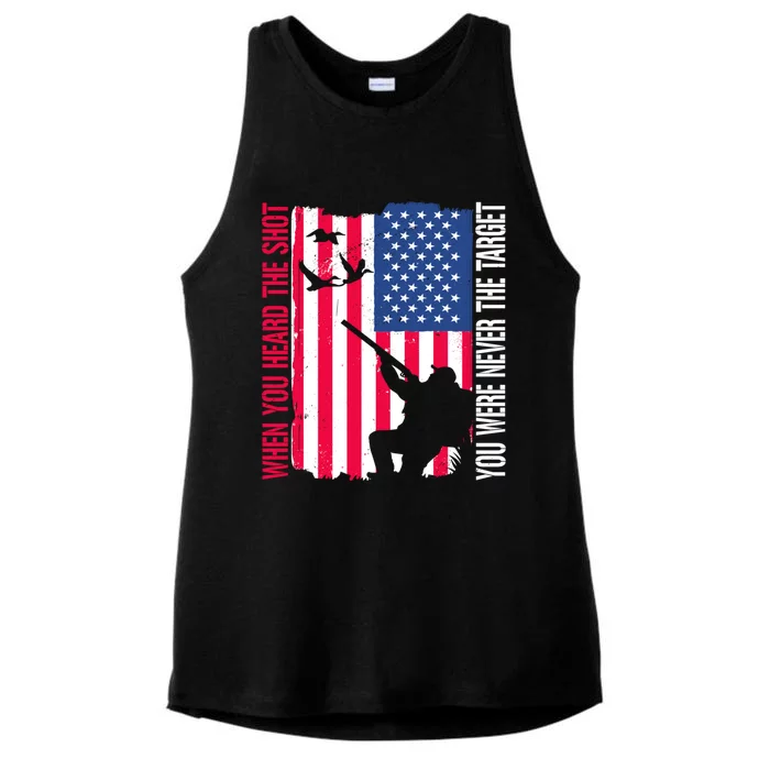 Funny Bird Hunting Chukar Hunting Usa American Flag Hunting Gift Ladies Tri-Blend Wicking Tank