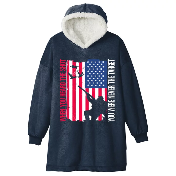 Funny Bird Hunting Chukar Hunting Usa American Flag Hunting Gift Hooded Wearable Blanket