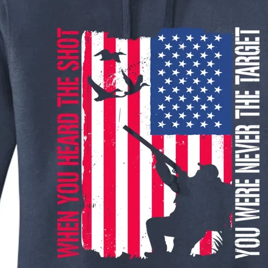 Funny Bird Hunting Chukar Hunting Usa American Flag Hunting Gift Women's Pullover Hoodie