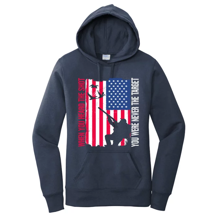 Funny Bird Hunting Chukar Hunting Usa American Flag Hunting Gift Women's Pullover Hoodie