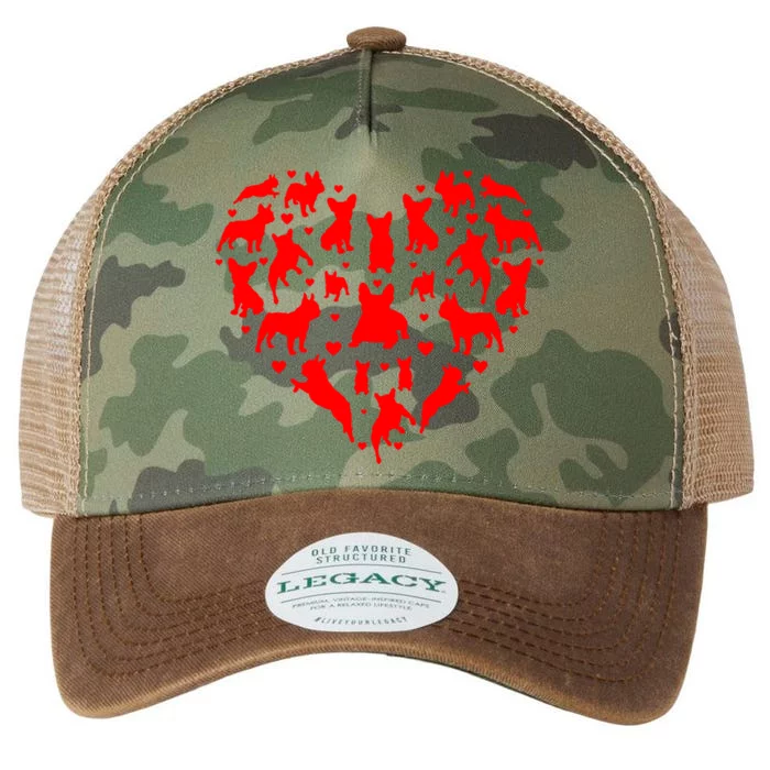 French Bulldogs Hearts Love Dog Lover Valentines Day Gift Legacy Tie Dye Trucker Hat