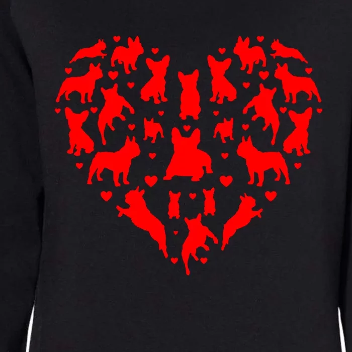 French Bulldogs Hearts Love Dog Lover Valentines Day Gift Womens California Wash Sweatshirt